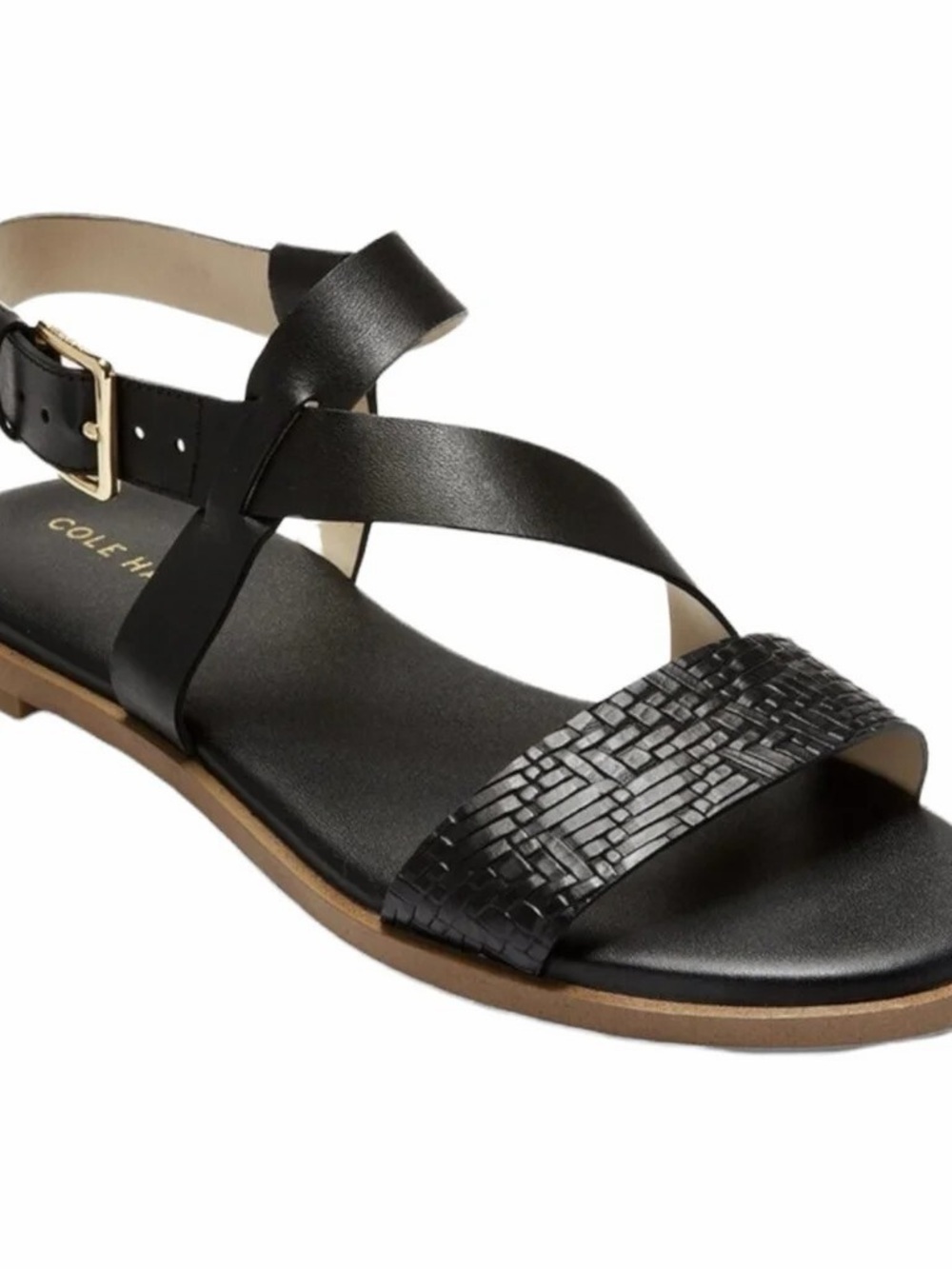 Cole Haan Findra Black Strappy Sandals - Black - Sz9B